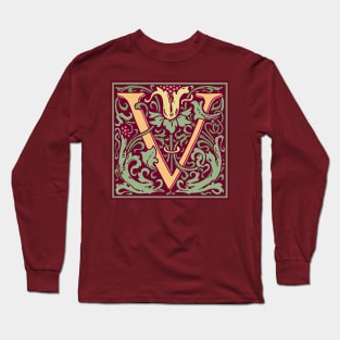 William Morris Vintage Letter V Long Sleeve T-Shirt